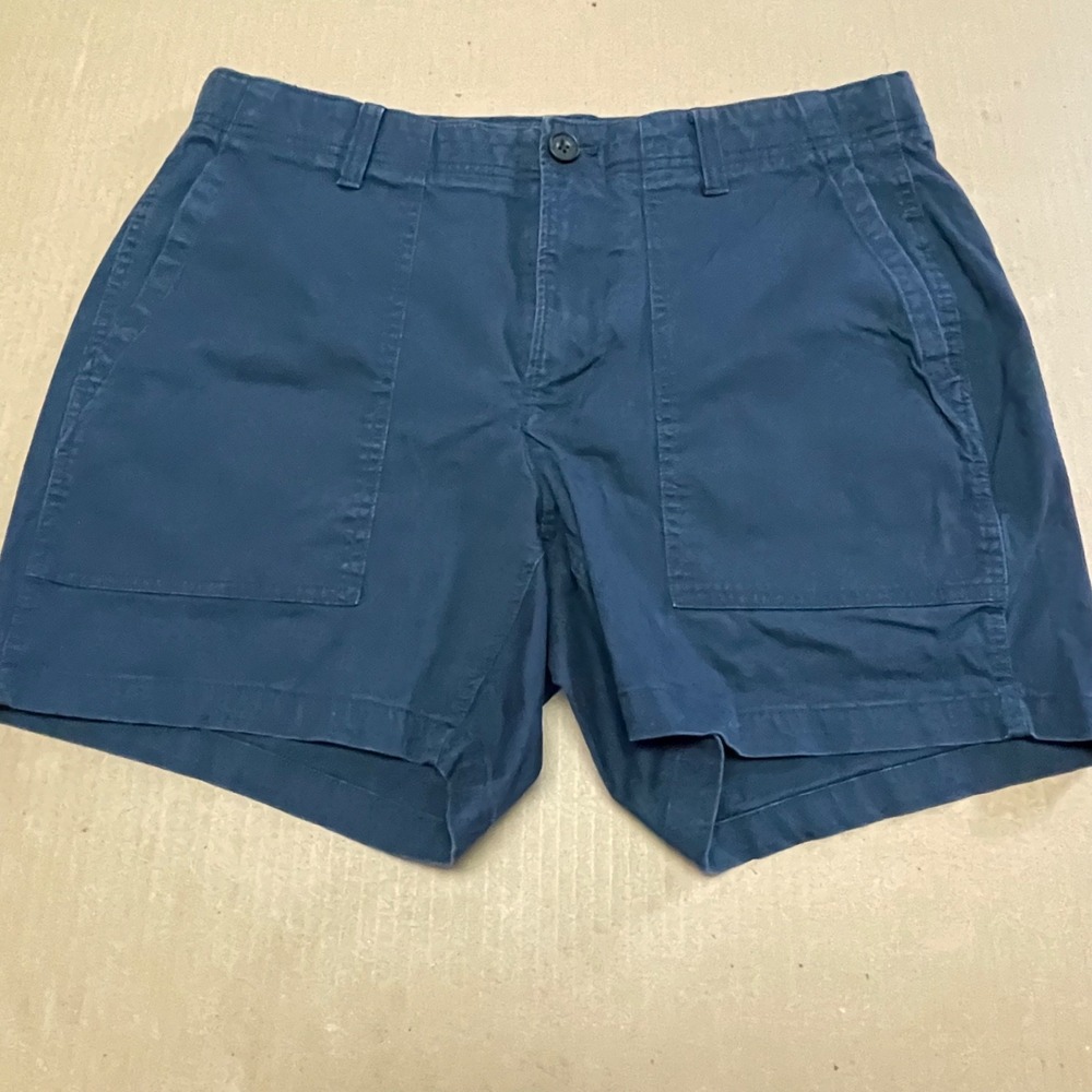Bonobos Mens Utility Shorts 33 Navy Blue 5" Inseam Front Patch Pockets Stretch